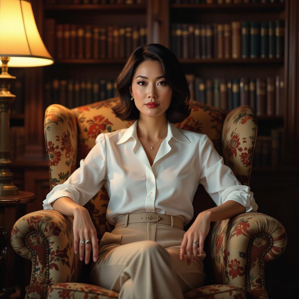 Dr Lumi Zang the therapist in the story, sits in her therapy room